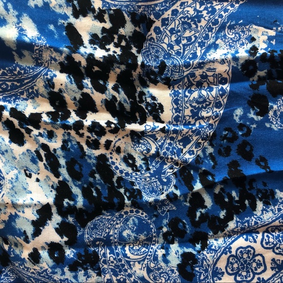 Blue Animal Print V-Neck Tank Top Maxi Dress - Picture 6 of 6